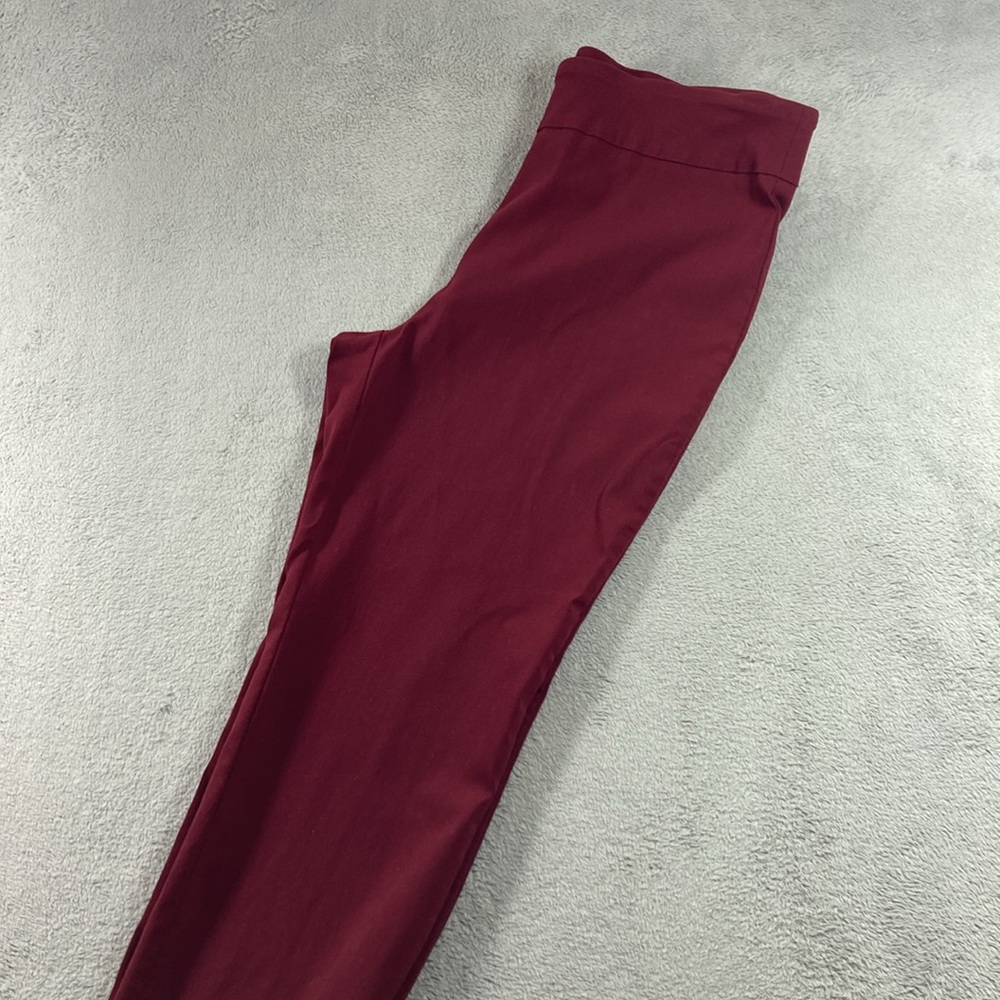 Counterparts Ankle Career Pants Women Size 12 Burgundy Wide Elastic Band - Picture 6 of 9